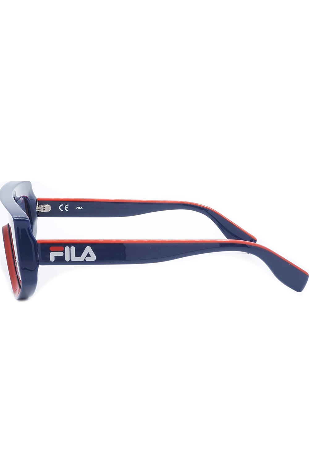 Fila - Occhiali da sole in celluloide a mascherina rettangolari unisex blu -