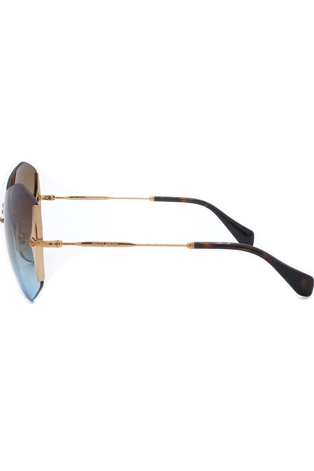 Miu Miu - Occhiali da sole in metallo a farfalla per donna oro - SMU520 7OE-1F0