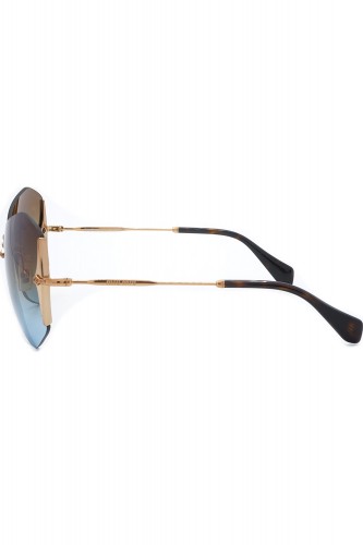 Miu Miu - Occhiali da sole in metallo a farfalla per donna oro - SMU520 7OE-1F0