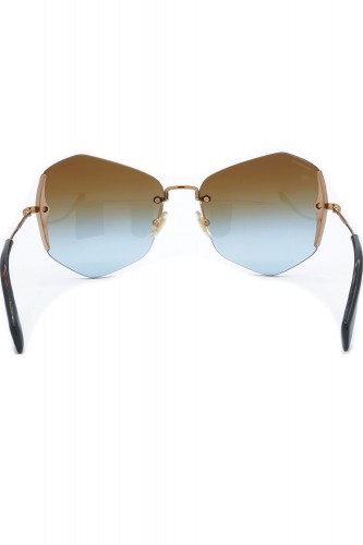 Miu Miu - Occhiali da sole in metallo a farfalla per donna oro - SMU520 7OE-1F0