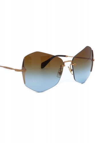 Miu Miu - Occhiali da sole in metallo a farfalla per donna oro - SMU520 7OE-1F0