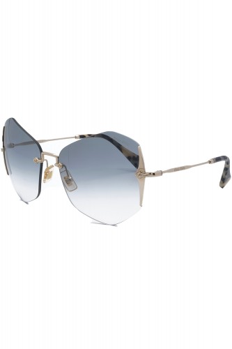 Miu Miu - Occhiali da sole in metallo a farfalla per donna oro - SMU520 ZVN-8V1