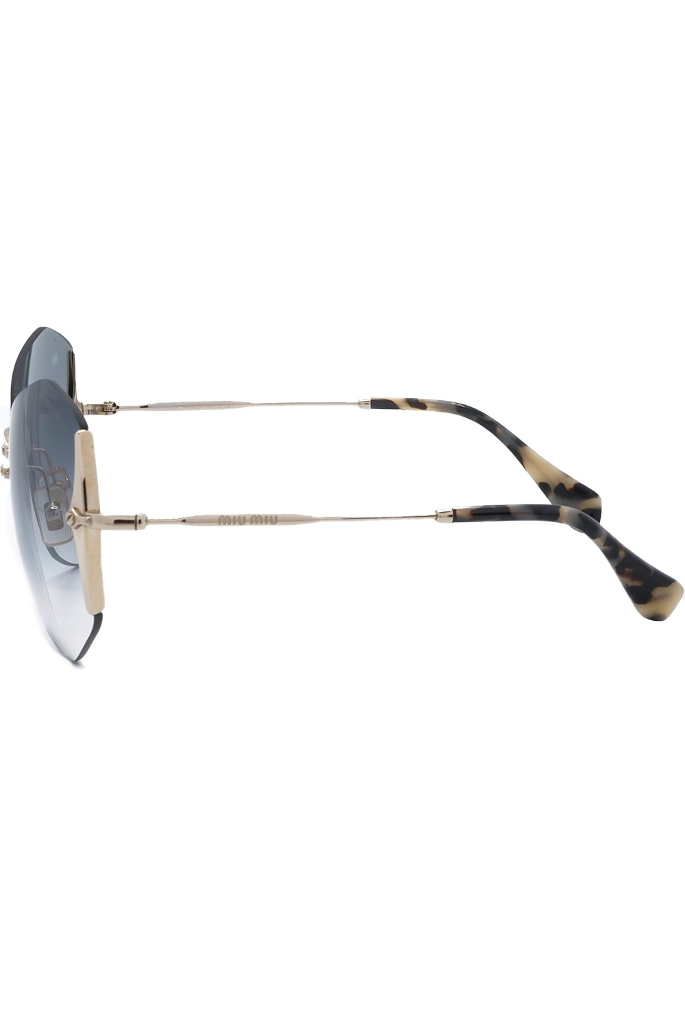 Miu Miu - Occhiali da sole in metallo a farfalla per donna oro - SMU520 ZVN-8V1