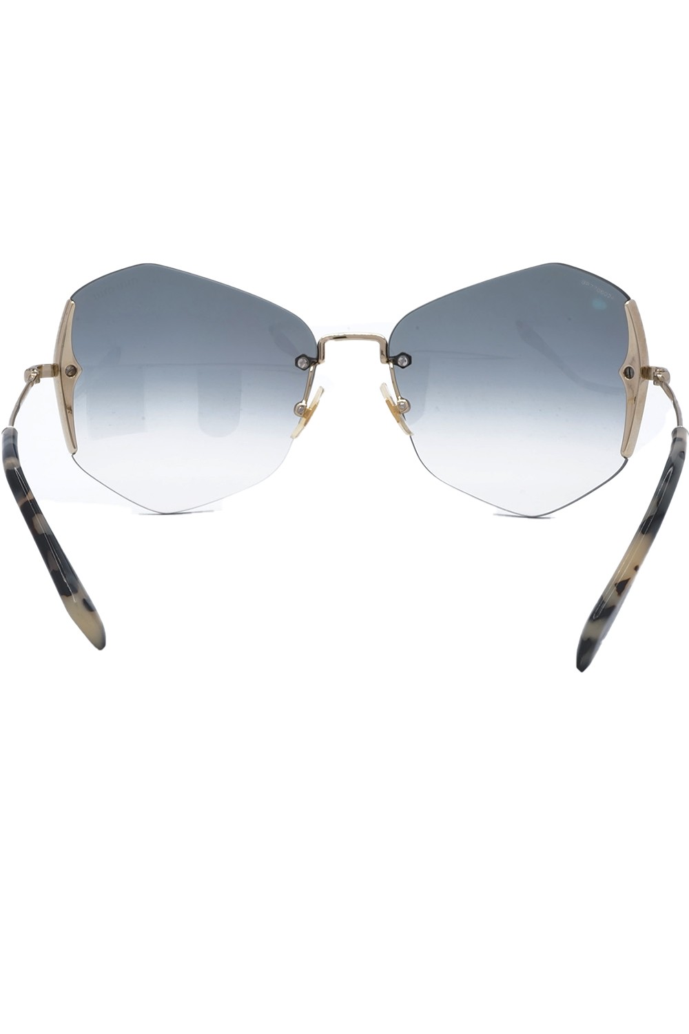 Miu Miu - Occhiali da sole in metallo a farfalla per donna oro - SMU520 ZVN-8V1