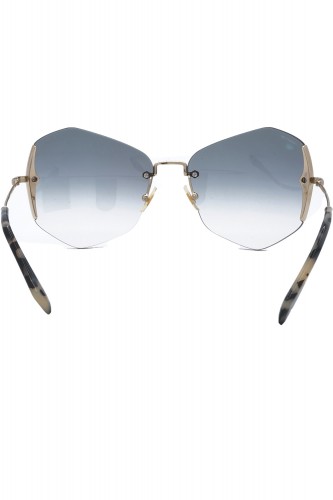 Miu Miu - Occhiali da sole in metallo a farfalla per donna oro - SMU520 ZVN-8V1