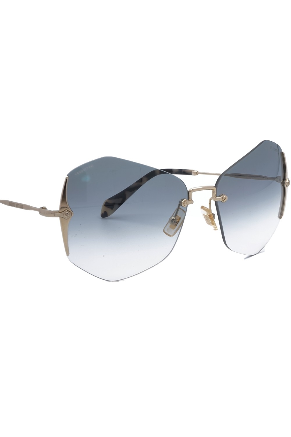 Miu Miu - Occhiali da sole in metallo a farfalla per donna oro - SMU520 ZVN-8V1