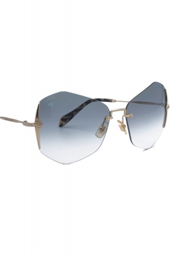 Miu Miu - Occhiali da sole in metallo a farfalla per donna oro - SMU520 ZVN-8V1