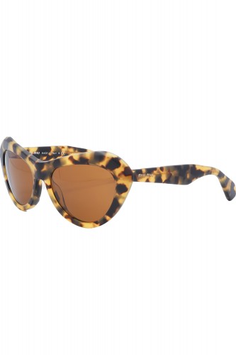 Miu Miu - Occhiali da sole in celluloide cat eye per donna tartarugato - SMU01N