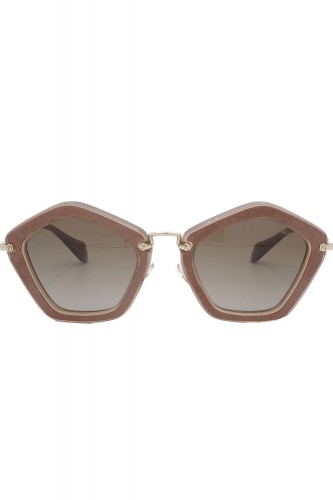 Miu Miu - Occhiali da sole combinati esagonali per donna rosa - SMU06O NAQ-1X1 2