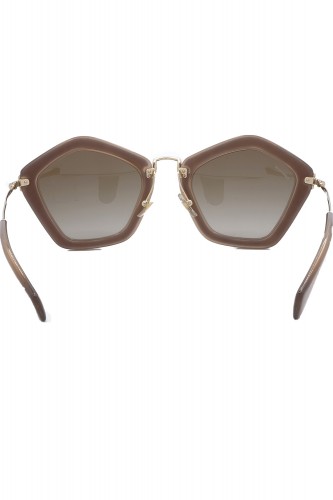 Miu Miu - Occhiali da sole combinati esagonali per donna rosa - SMU06O NAQ-1X1