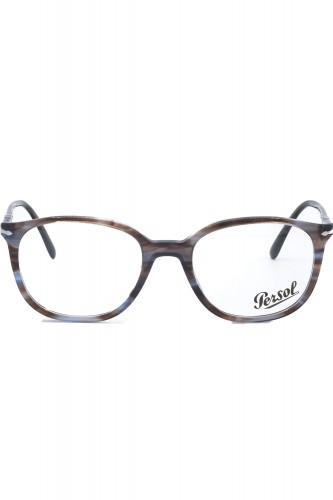 Persol - Occhiali da vista in celluloide ovali unisex grigio striato - 331V 1155 2