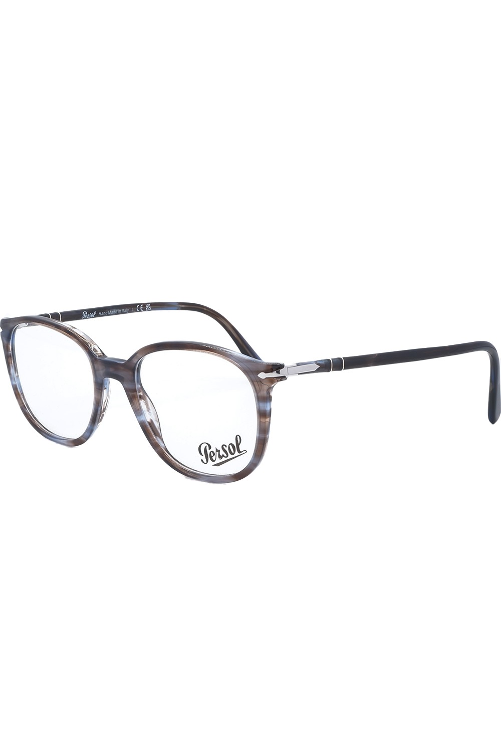 Persol - Occhiali da vista in celluloide ovali unisex grigio striato - 331V 1155