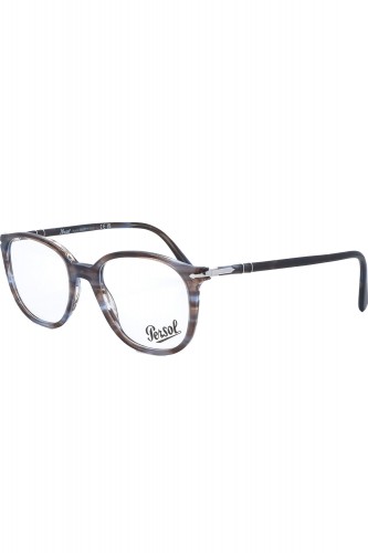 Persol - Occhiali da vista in celluloide ovali unisex grigio striato - 331V 1155