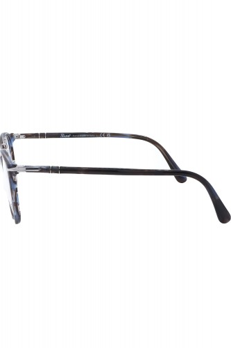 Persol - Occhiali da vista in celluloide ovali unisex grigio striato - 331V 1155