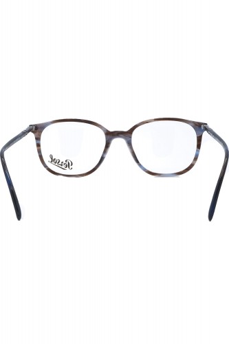 Persol - Occhiali da vista in celluloide ovali unisex grigio striato - 331V 1155
