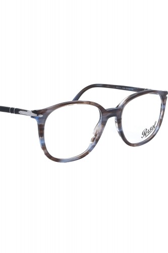 Persol - Occhiali da vista in celluloide ovali unisex grigio striato - 331V 1155