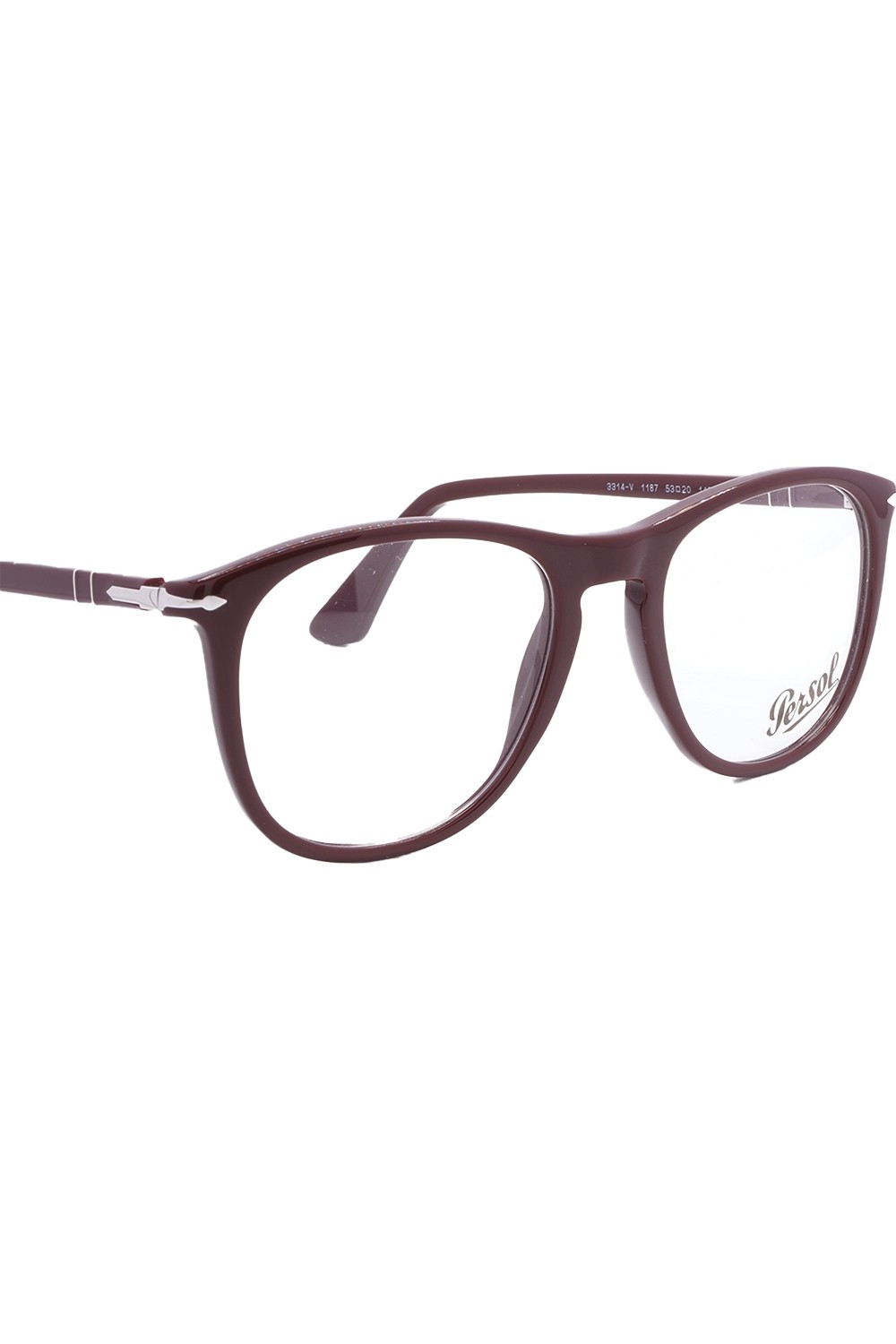 Persol - Occhiali da vista in celluloide squadrati per uomo bordeaux - 3314V