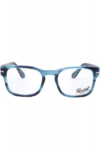 Persol - Occhiali da vista in celluloide squadrati per uomo blu - 3334V 1193 2