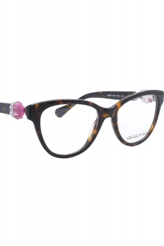 Swarovski - Occhiali da vista in celluloide cat eye per donna tartarugato -