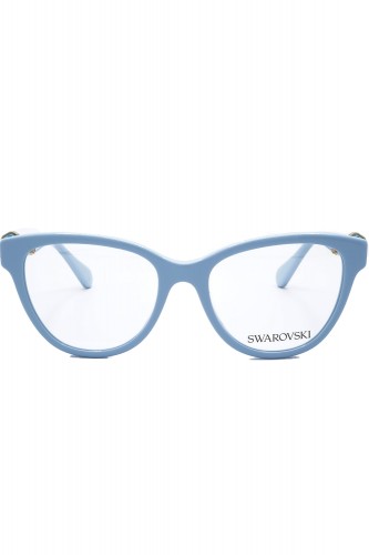 Swarovski - Occhiali da vista in celluloide cat eye per donna celeste - SK2004