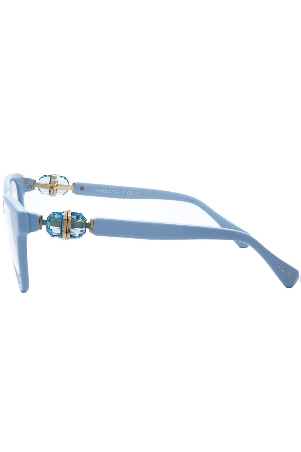 Swarovski - Occhiali da vista in celluloide cat eye per donna celeste - SK2004