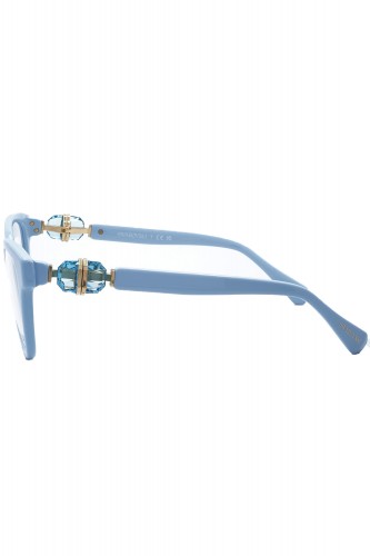 Swarovski - Occhiali da vista in celluloide cat eye per donna celeste - SK2004