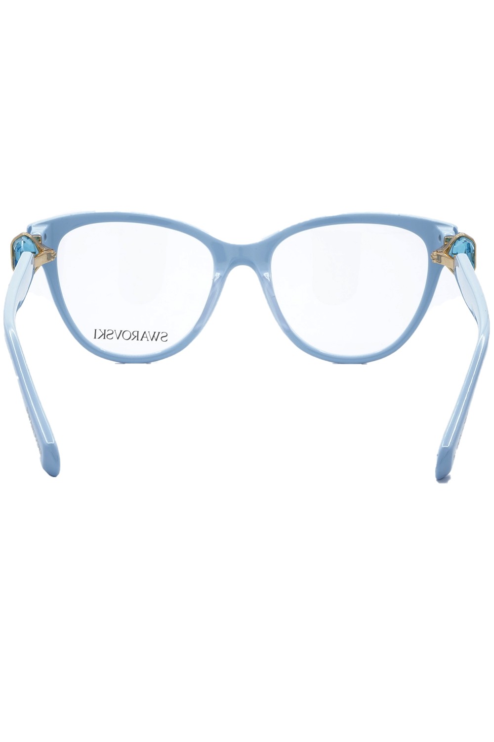 Swarovski - Occhiali da vista in celluloide cat eye per donna celeste - SK2004