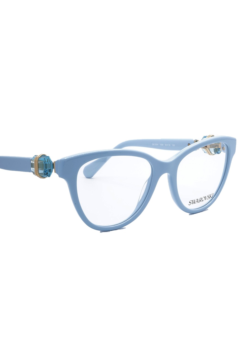 Swarovski - Occhiali da vista in celluloide cat eye per donna celeste - SK2004