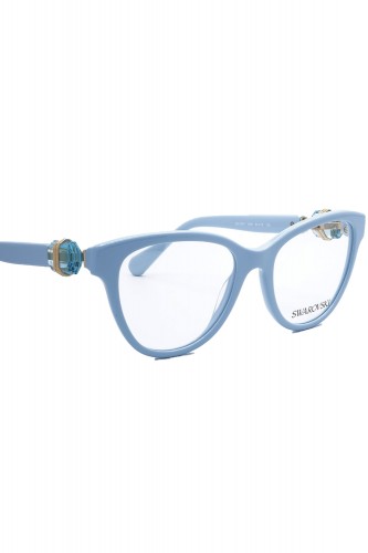 Swarovski - Occhiali da vista in celluloide cat eye per donna celeste - SK2004