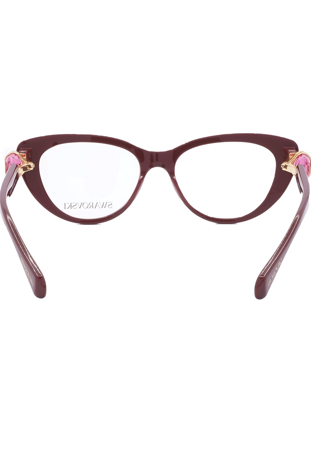 Swarovski - Occhiali da vista in celluloide cat eye per donna bordeaux - SK2005
