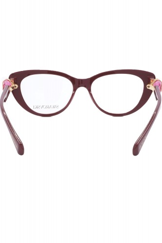 Swarovski - Occhiali da vista in celluloide cat eye per donna bordeaux - SK2005