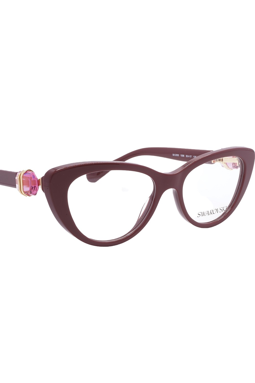 Swarovski - Occhiali da vista in celluloide cat eye per donna bordeaux - SK2005