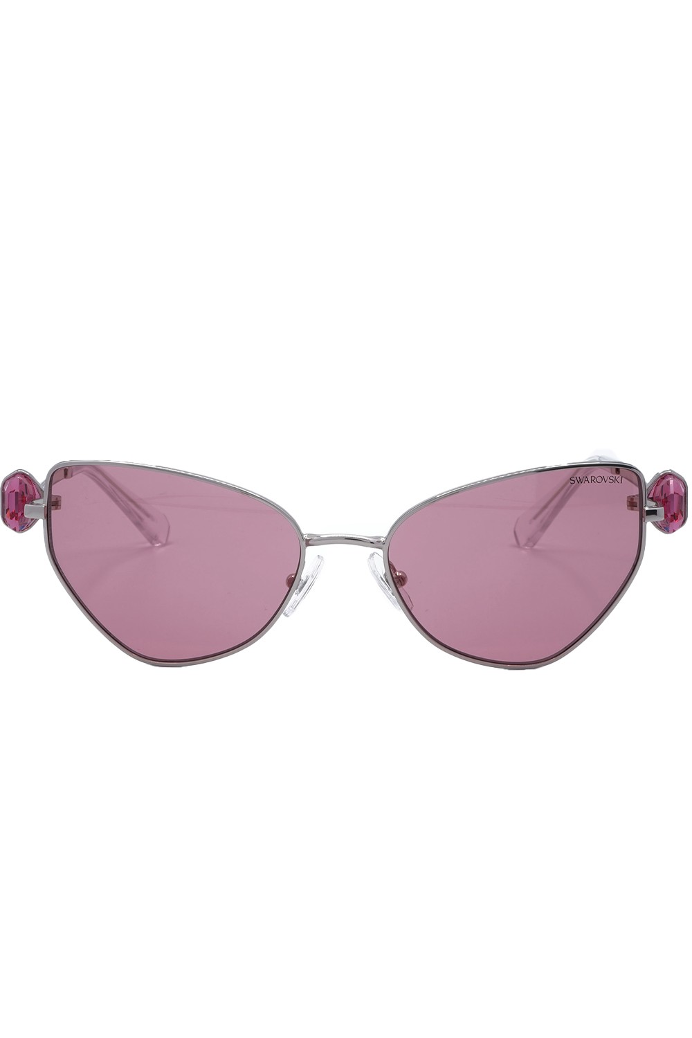 Swarovski - Occhiali da sole in metallo cat eye per donna argento - SK7003