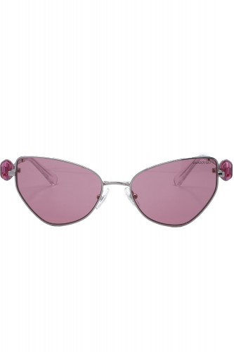 Swarovski - Occhiali da sole in metallo cat eye per donna argento - SK7003