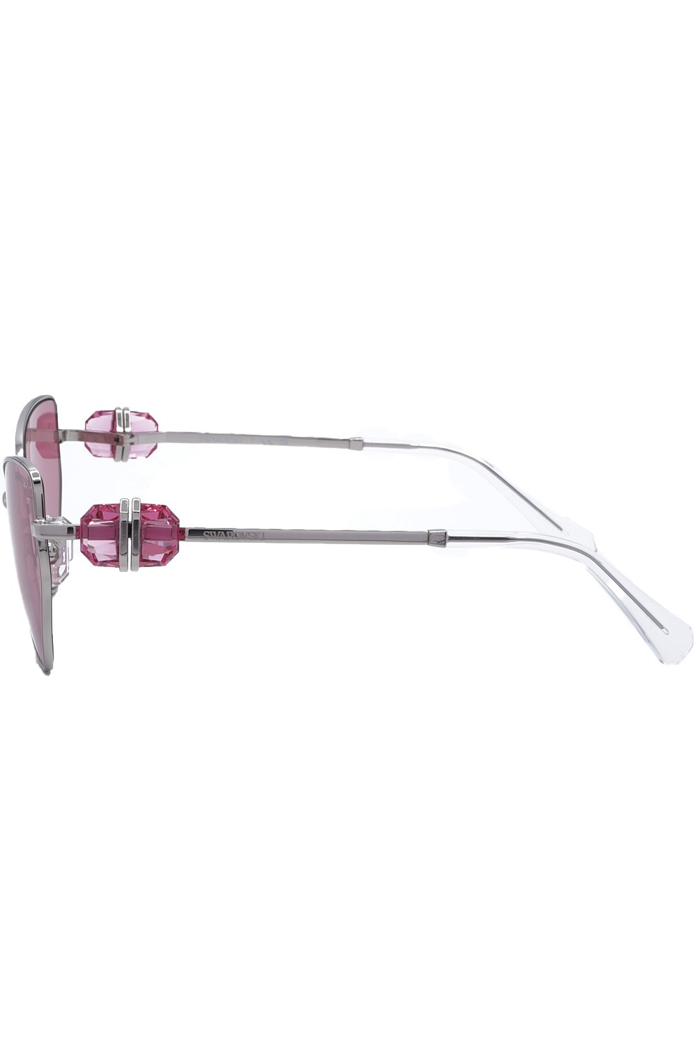 Swarovski - Occhiali da sole in metallo cat eye per donna argento - SK7003