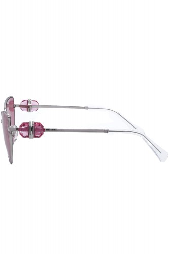 Swarovski - Occhiali da sole in metallo cat eye per donna argento - SK7003