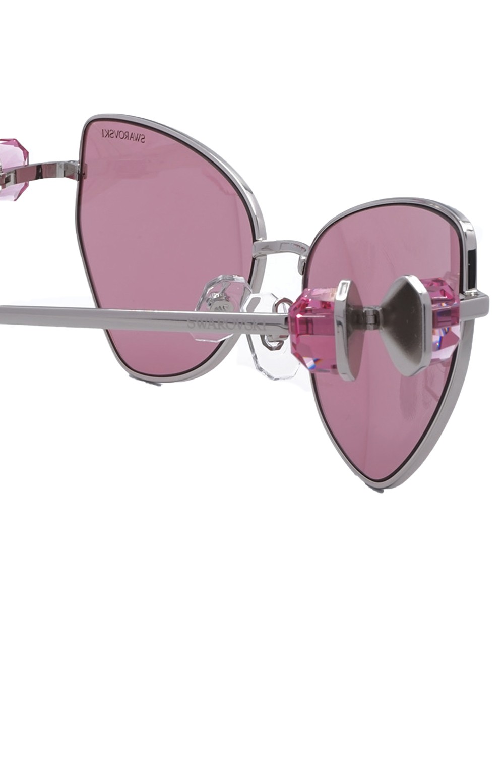 Swarovski - Occhiali da sole in metallo cat eye per donna argento - SK7003