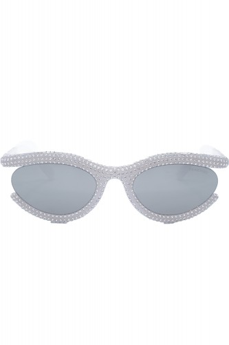 Swarovski - Occhiali da sole in celluloide ovali per donna bianco - SK6006 2