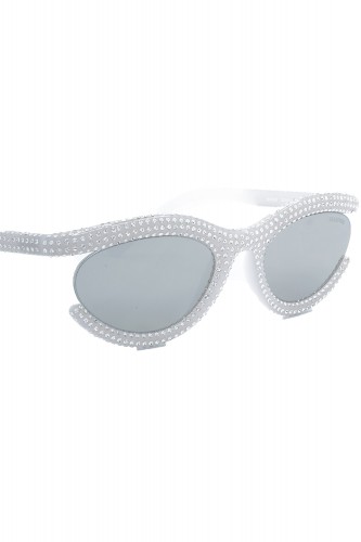 Swarovski - Occhiali da sole in celluloide ovali per donna bianco - SK6006