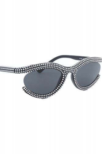 Swarovski - Occhiali da sole in celluloide ovali per donna nero - SK6006 100187