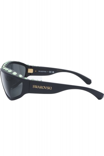 Swarovski - Occhiali da sole in celluloide avvolgenti unisex nero - SK6009
