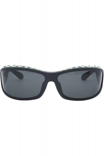 Swarovski - Occhiali da sole in celluloide avvolgenti unisex nero - SK6009 2