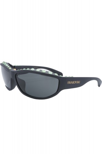 Swarovski - Occhiali da sole in celluloide avvolgenti unisex nero - SK6009