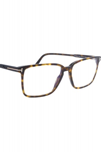 Tom Ford - Occhiali da vista in celluloide rettangolari per uomo tartarugato -