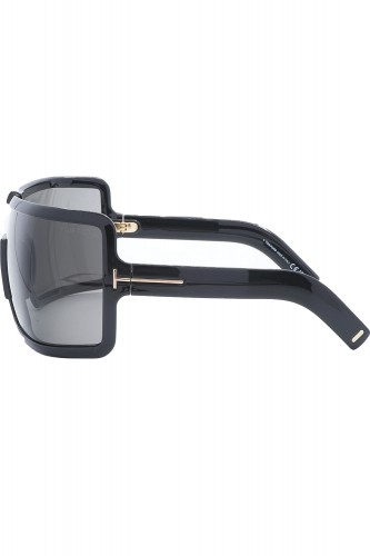 Tom Ford - Occhiali da sole in celluloide squadrati a mascherina unisex nero -