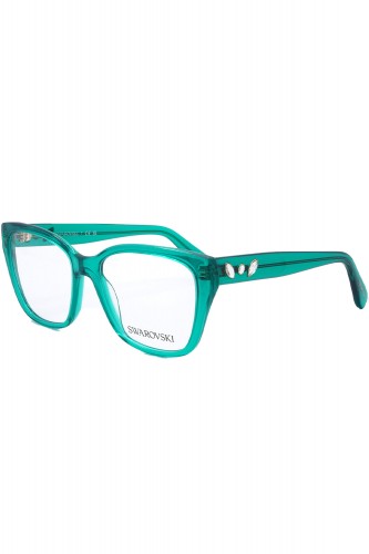 Swarovski - Occhiali da vista in celluloide squadrati per donna verde acqua -