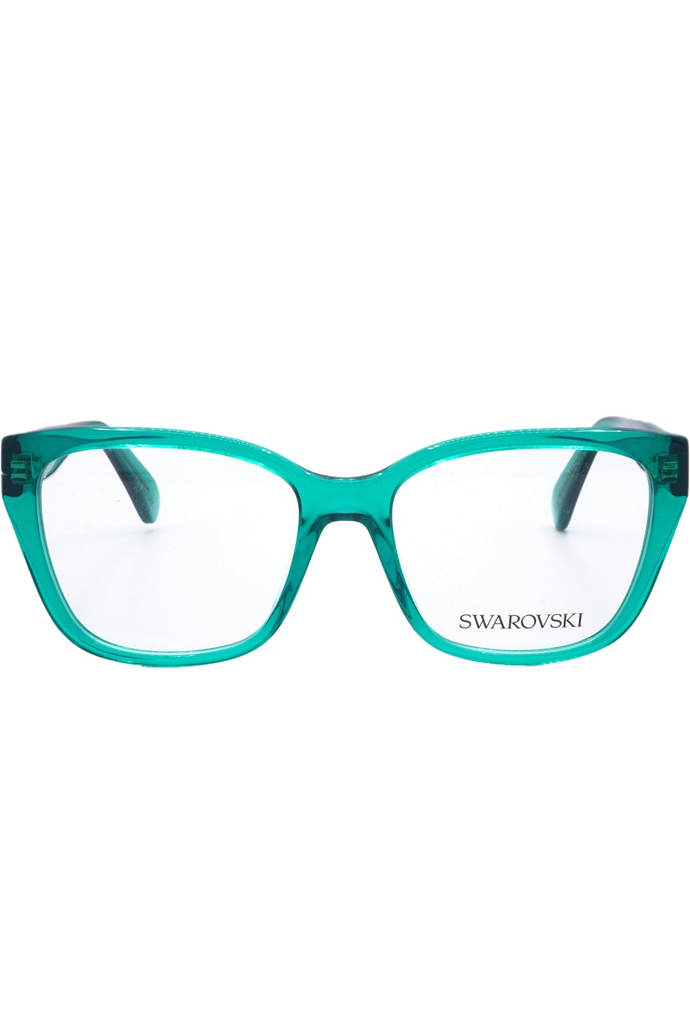 Swarovski - Occhiali da vista in celluloide squadrati per donna verde acqua -