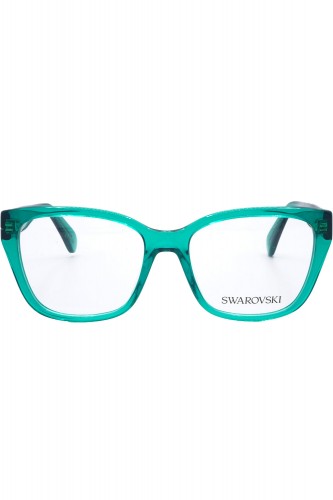 Swarovski - Occhiali da vista in celluloide squadrati per donna verde acqua -