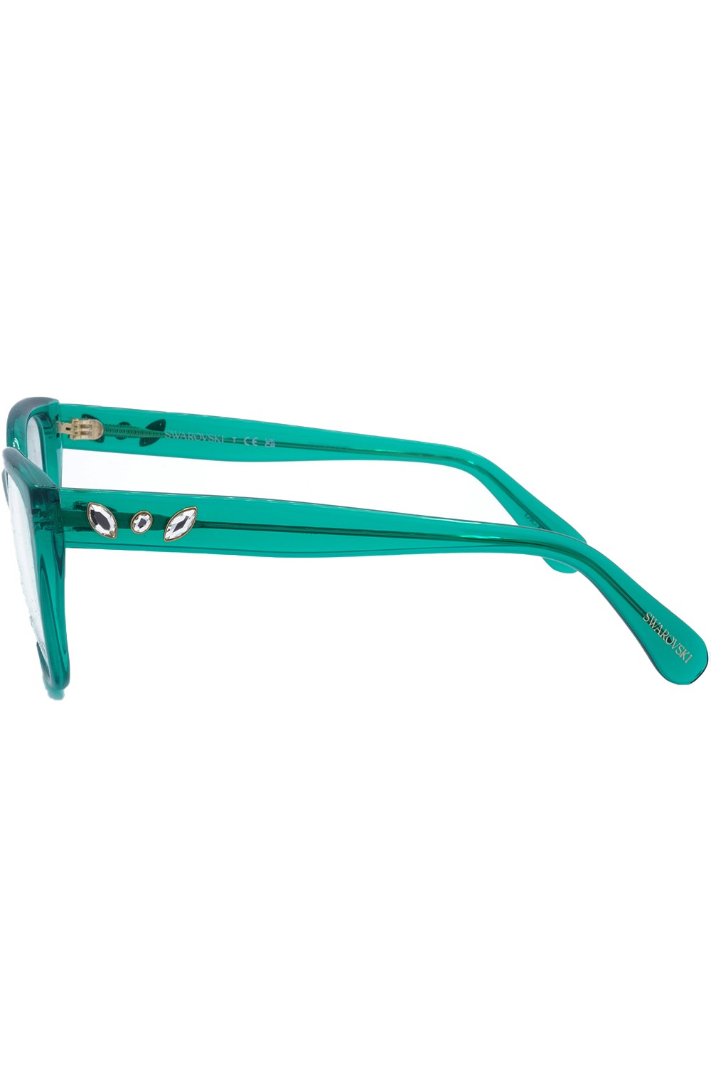 Swarovski - Occhiali da vista in celluloide squadrati per donna verde acqua -