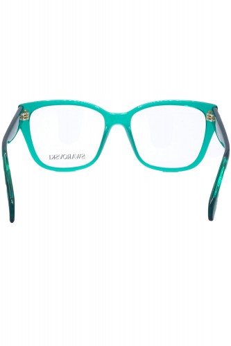 Swarovski - Occhiali da vista in celluloide squadrati per donna verde acqua -